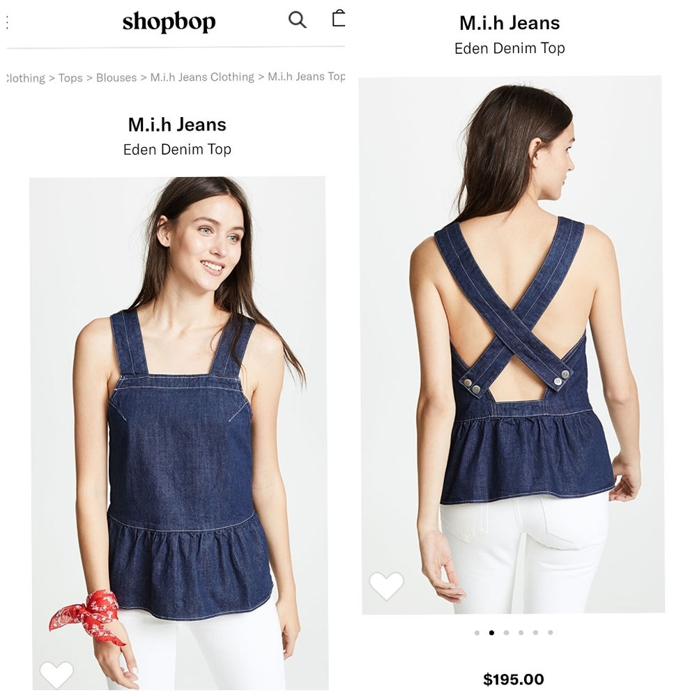 M.i.h Jean's size M eden denim top